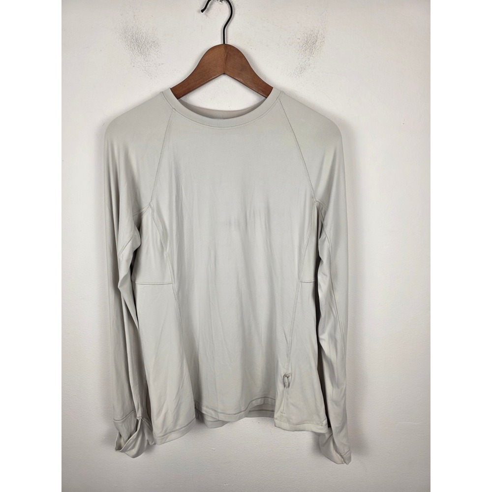 Lululemon Its Rulu Long Sleeve Bone Grey Shirt XL LW3IM1S Womens